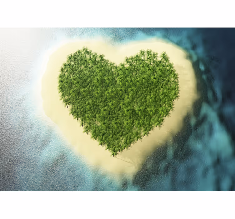 Foto behang liefde hartvormige oase - TenStickers