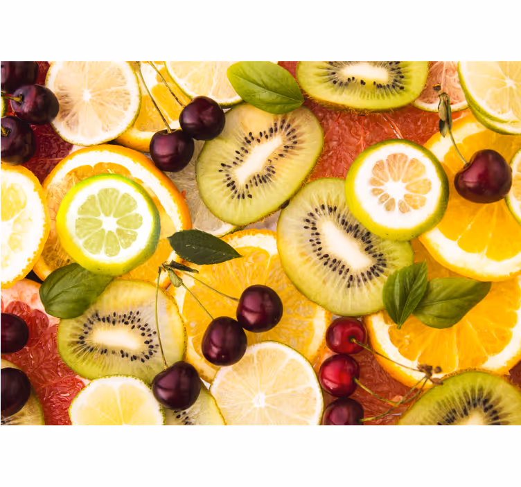 Bloemen foto behang gesneden citrus medley - TenStickers