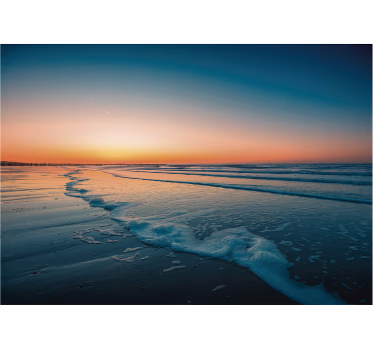 Zonsondergang oceaan golven fotobehang natuur - TenStickers