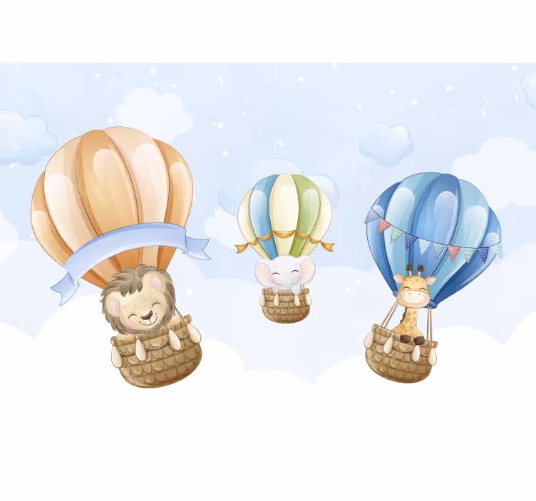 Foto behang dieren luchtballonnen - TenStickers