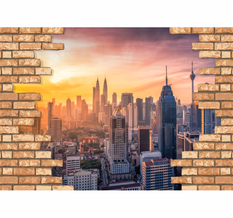 Fotobehang stad kuala lumpur skyline - TenStickers