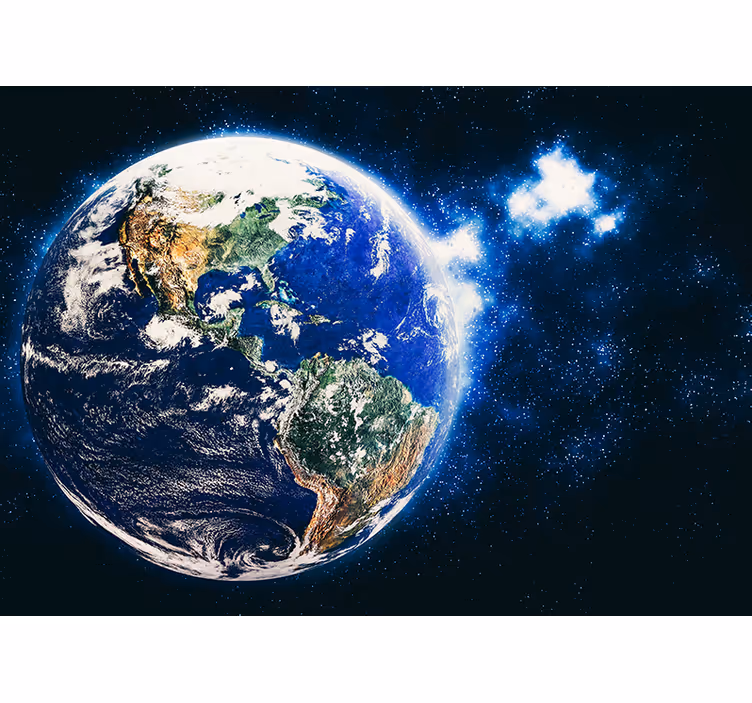 Planetaire weergave vanuit de baan fotobehang ruimte - TenStickers