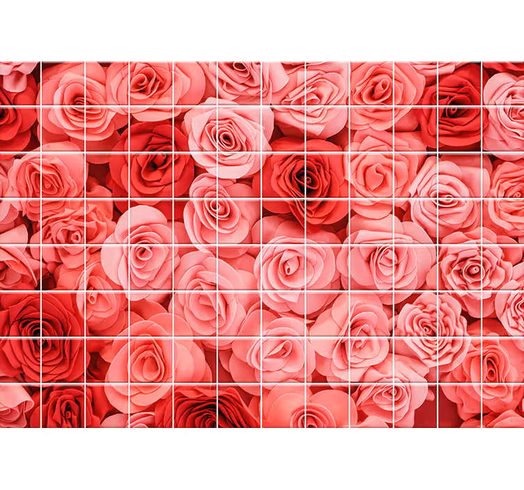 Rozenboeket display bloemen foto behang - TenStickers