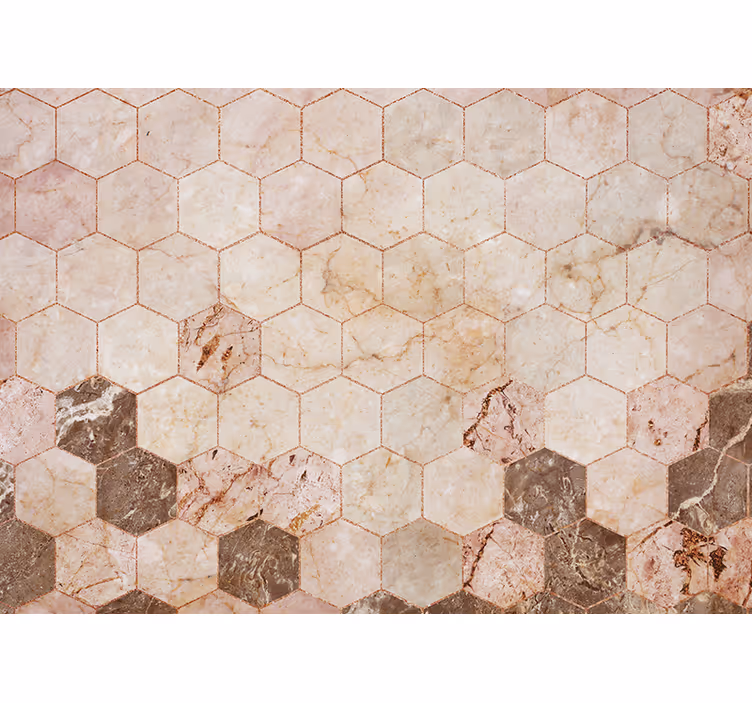 Hexagonaal marmerpatroon foto behang stenen - TenStickers