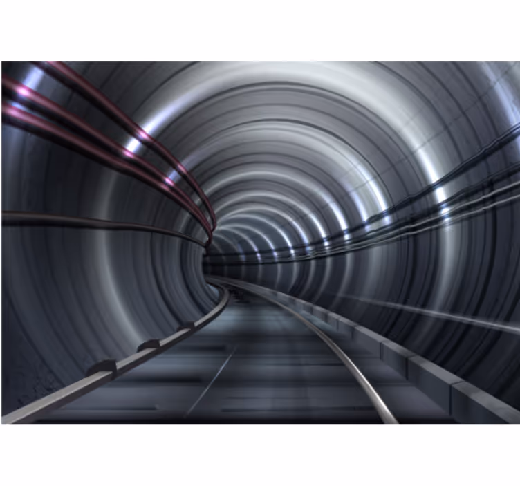 Fotobehang voertuigen futuristische metro tunnel - TenStickers