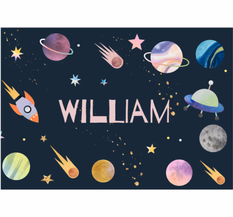 Raket en planeten fotobehang ruimte - TenStickers