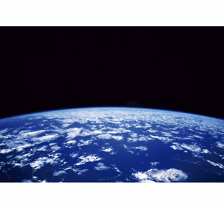 Planeet gezien vanuit de baan fotobehang ruimte - TenStickers