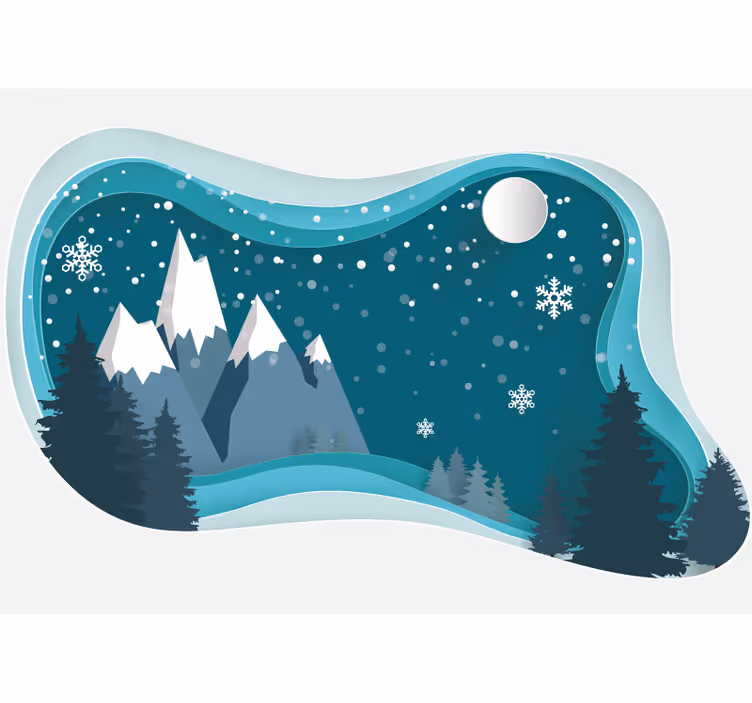 Winters berglandschap fotobehang bergen - TenStickers