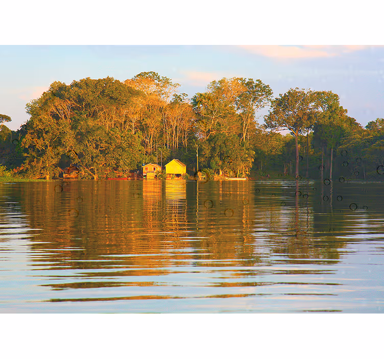 Serene waterlandschap weerspiegeling fototapet landschap - TenStickers