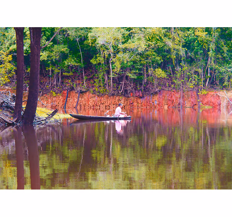 Serene kano-scène fototapet landschap - TenStickers