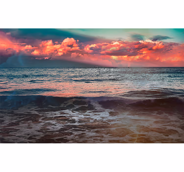 Oceaan zonsondergang sereniteit fotobehang natuur - TenStickers