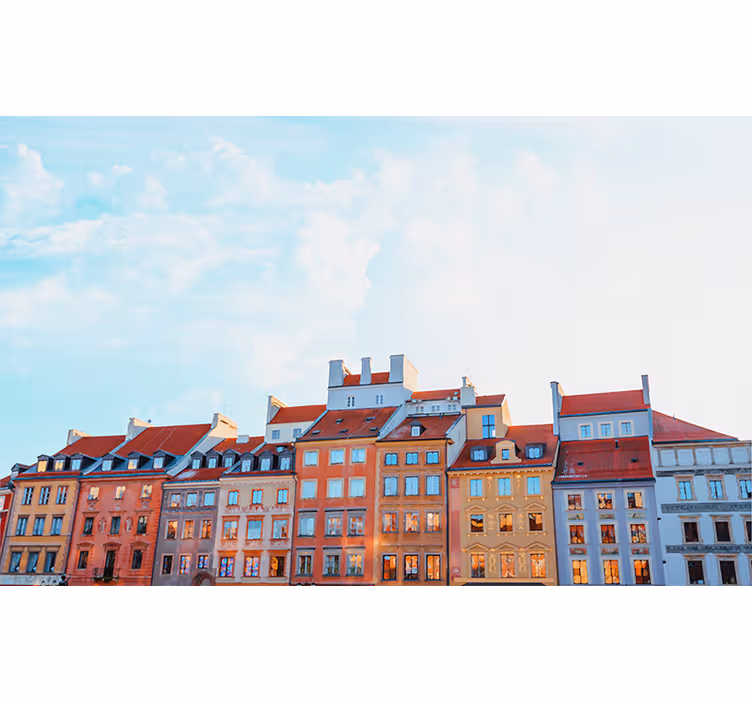 Kleurrijk stadsgezicht fotobehang stad - TenStickers