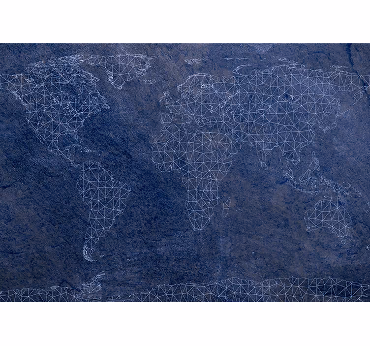 Fotobehang wereldkaart geometrische wereldkaart - TenStickers