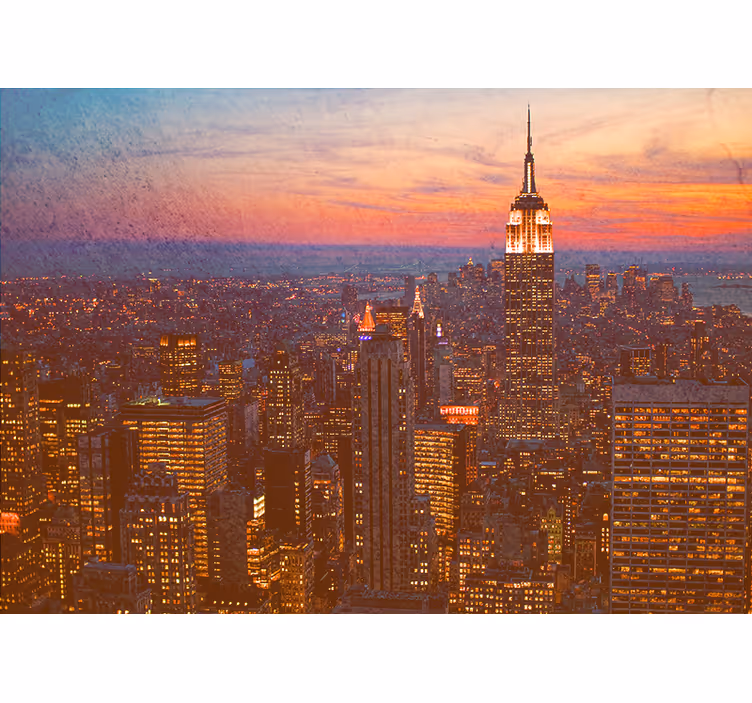Zonsondergang in de staat new york fotobehang stad - TenStickers