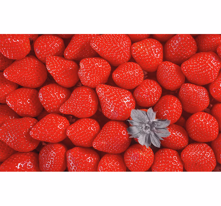 Bloemen foto behang aardbei en bloei - TenStickers