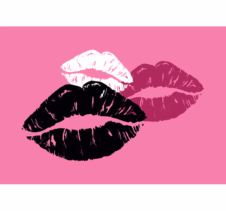 Kus afdruk kunst foto behang liefde - TenStickers