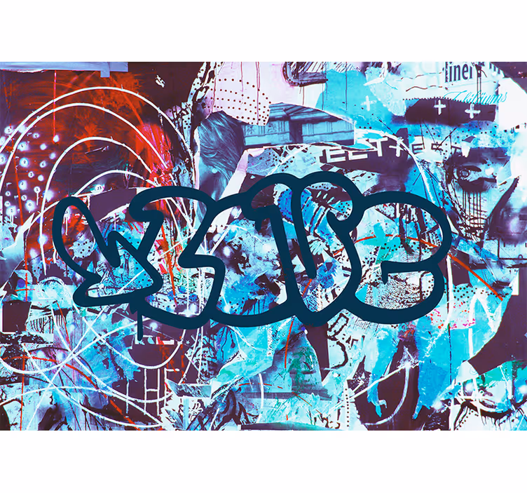 Kleurrijke stedelijke straatkunst Fotobehang graffiti - TenStickers