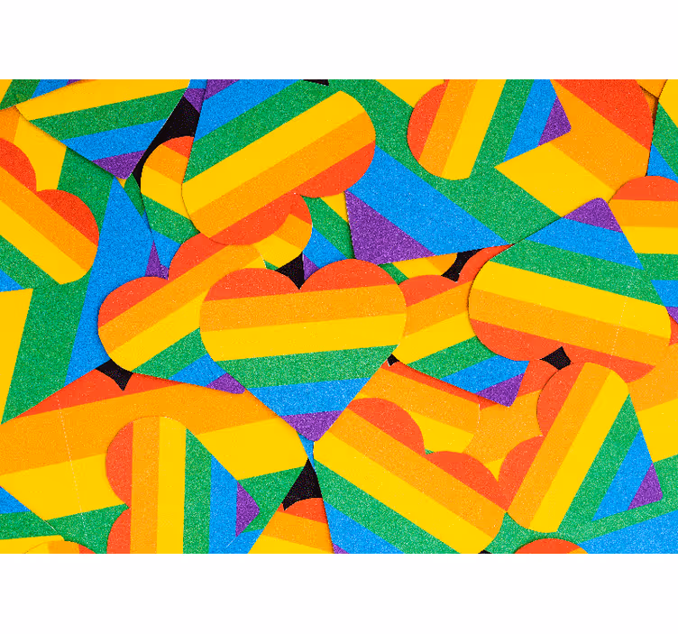 Kleurrijke hartpatronen foto behang liefde - TenStickers