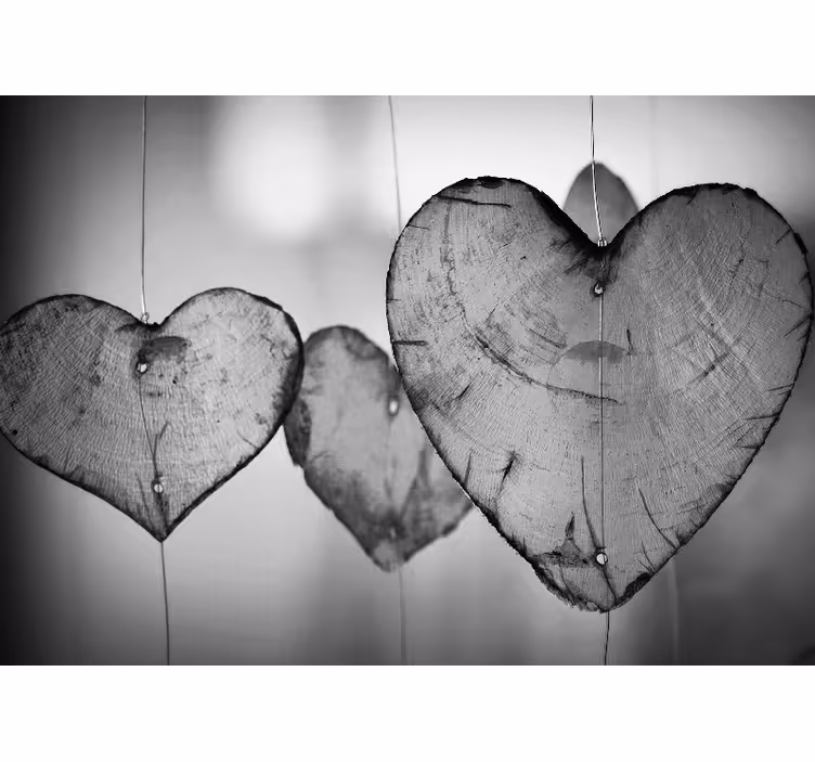 Hartvormige decoratie foto behang liefde - TenStickers
