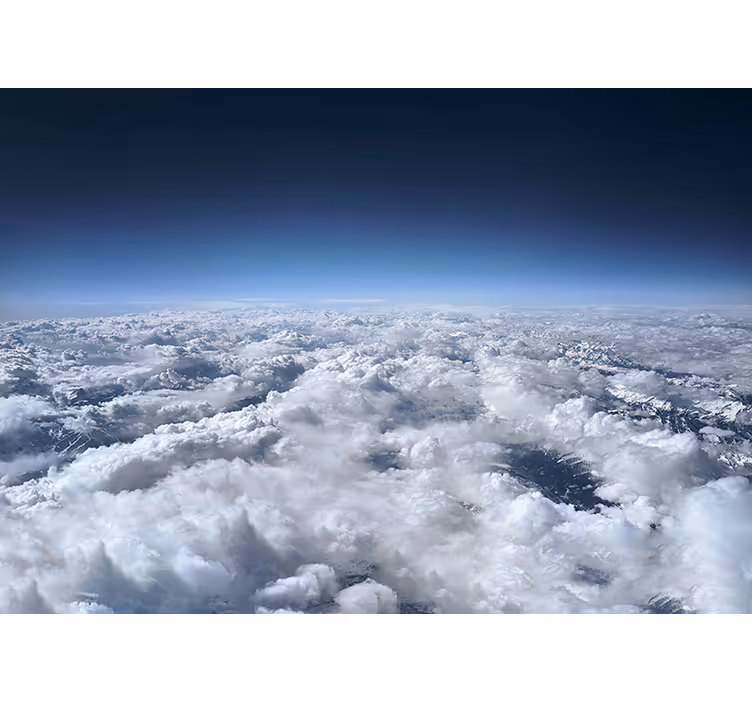 Bewolkt horizonzicht fotobehang lucht - TenStickers
