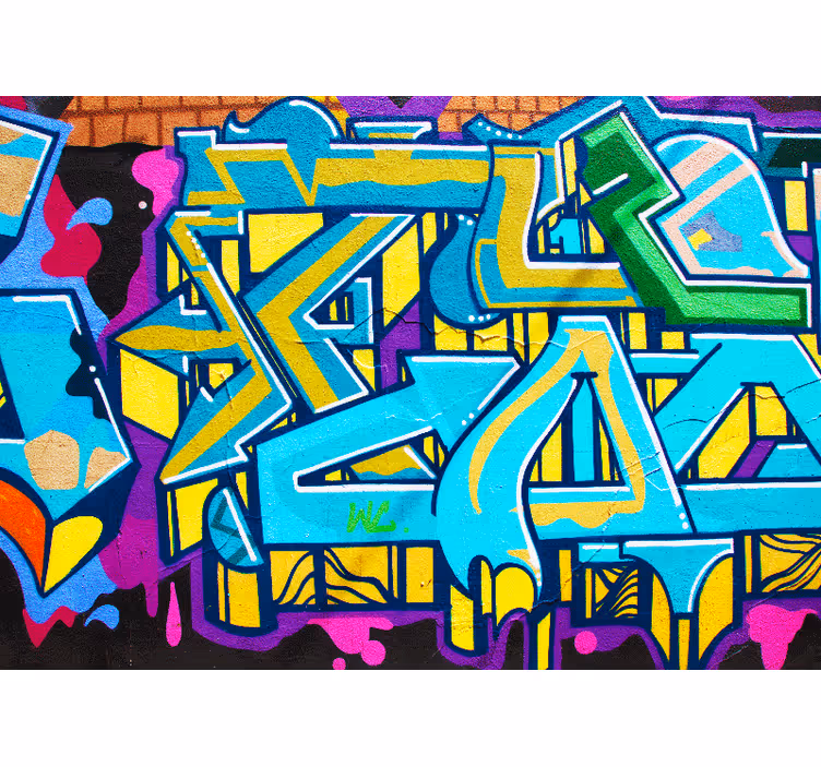 Fotobehang graffiti levendige stedelijke expressie - TenStickers
