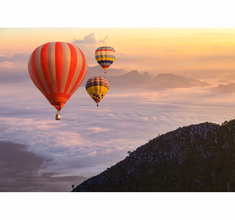 Fototapet landschap luchtballonnen - TenStickers