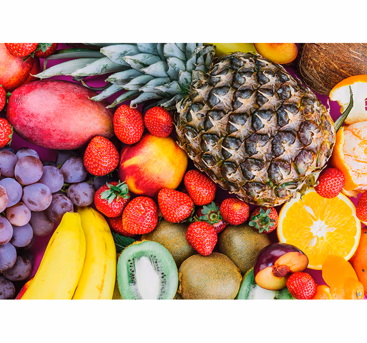 Bloemen foto behang levendige fruitmix - TenStickers