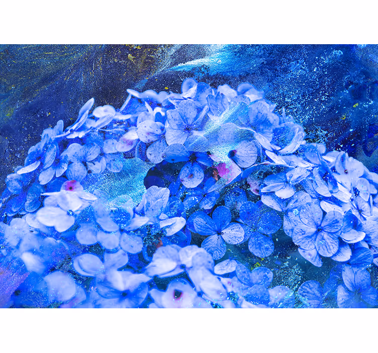 Blauw bloemstuk bloemen foto behang - TenStickers