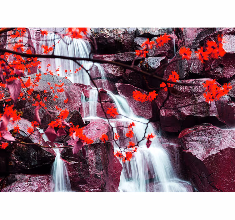 Fotobehang waterval Waterval natuur seizoen lente bos - TenStickers