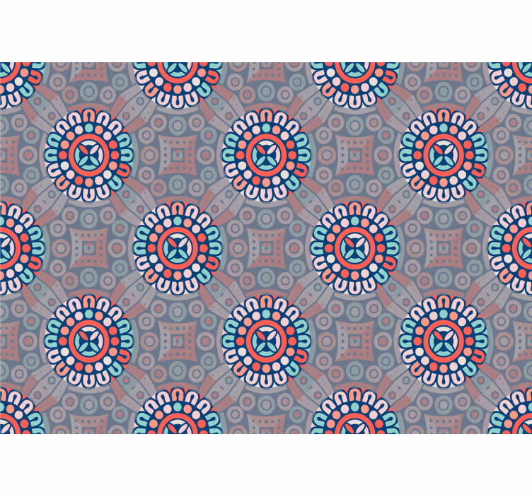 Geometrische bloemenpatronen fotobehang print - TenStickers
