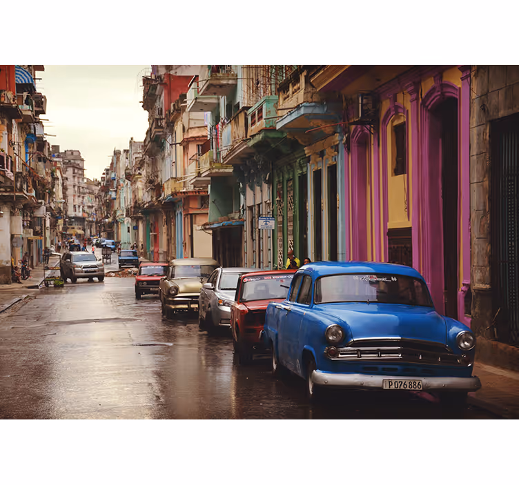 Havana straatbeeld fotobehang stad - TenStickers