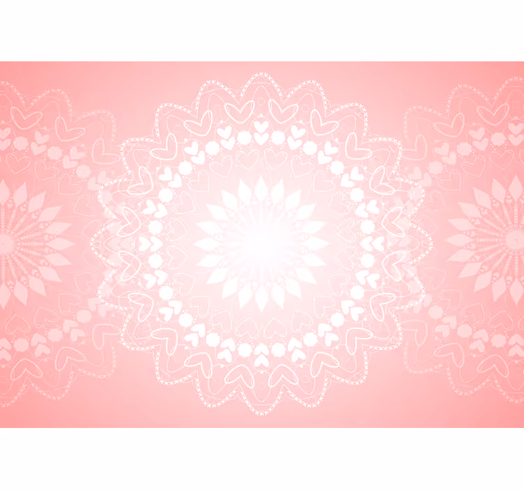Hart mandala ontwerp foto behang liefde - TenStickers
