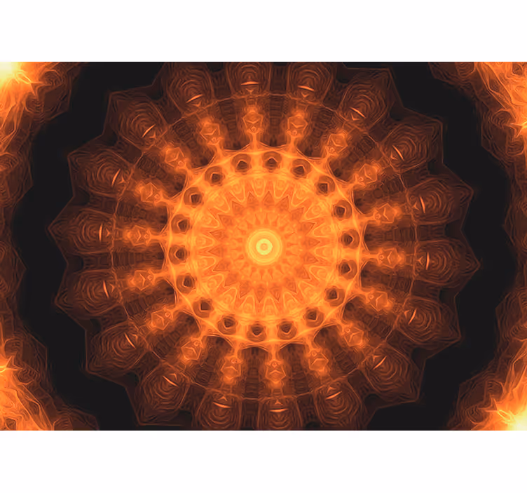 Stralend cirkelvormig patroon fotobehang mandala - TenStickers