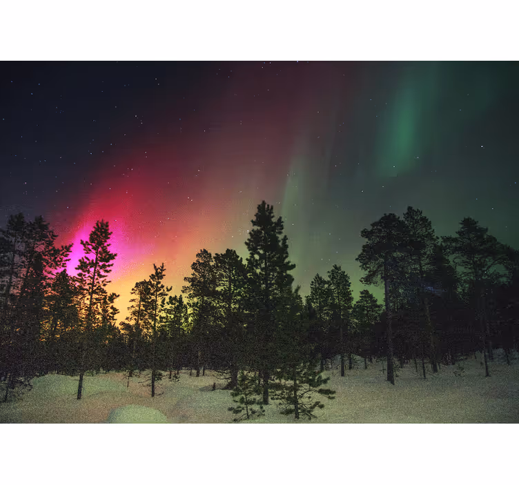 Aurora borealis-vertoning fotobehang natuur - TenStickers