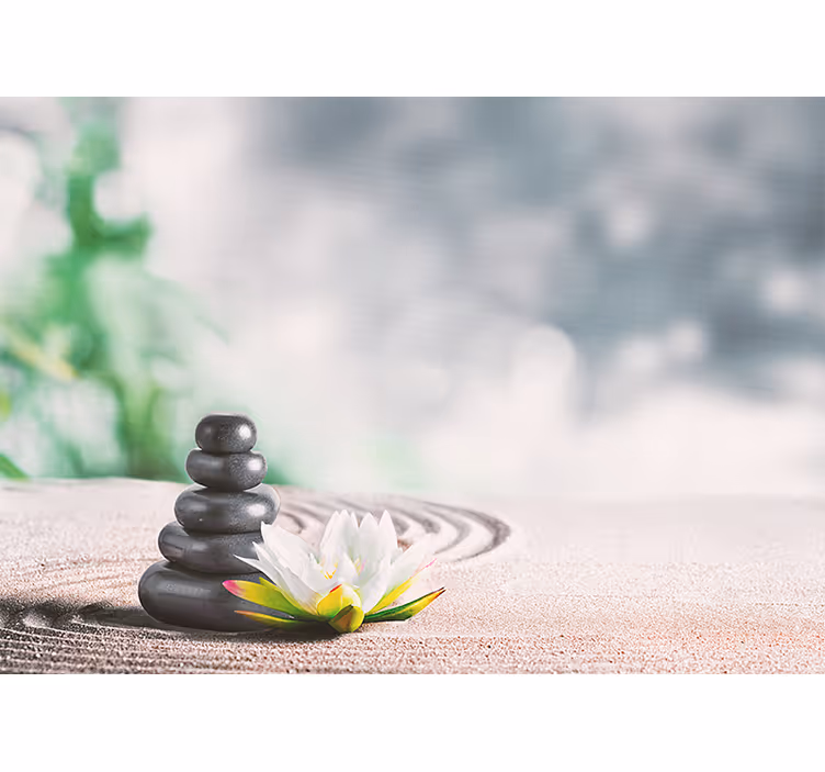 Serene stenen stapelen zen fotobehang - TenStickers