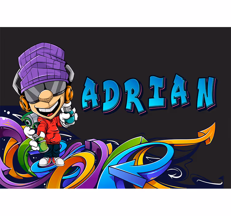 Fotobehang graffiti coole cartoonfiguur - TenStickers