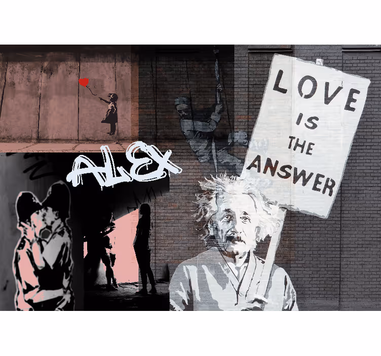 Liefde is het antwoord Fotobehang graffiti - TenStickers