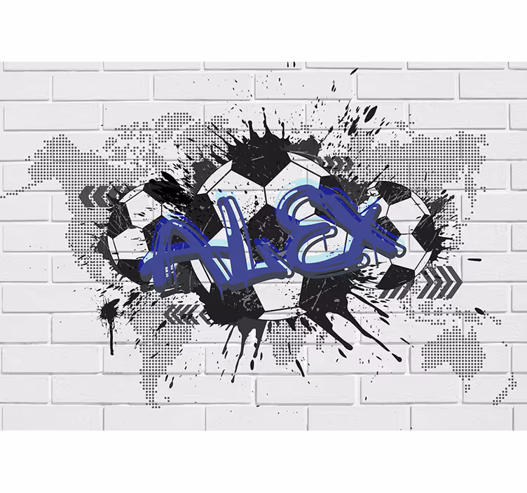 Fotobehang street art Voetbal graffiti - TenStickers