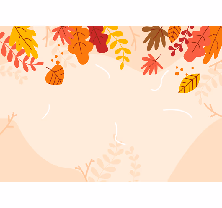 Herfstbladpatronen bloemen foto behang - TenStickers
