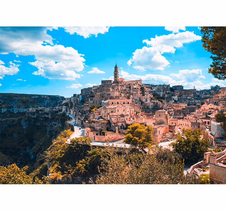 Historisch landschap van matera fotobehang stad - TenStickers