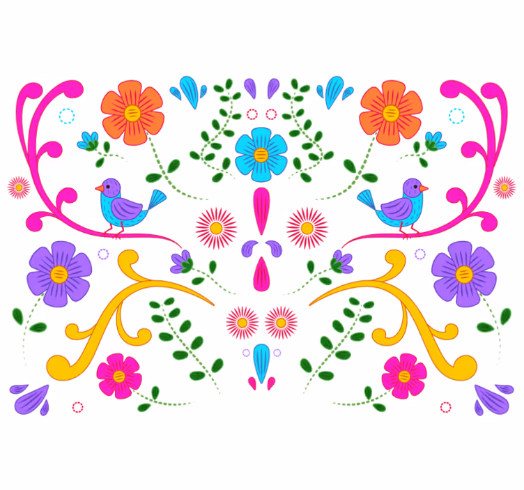 Kleurrijk bloemenontwerp fotobehang bloemen - TenStickers