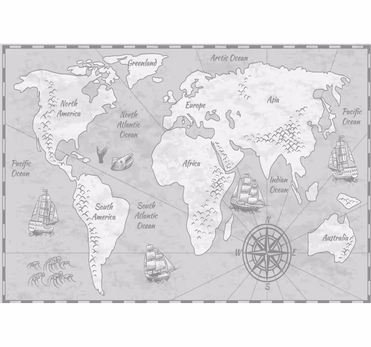 Fotobehang wereldkaart cartografische wereldverkenning - TenStickers