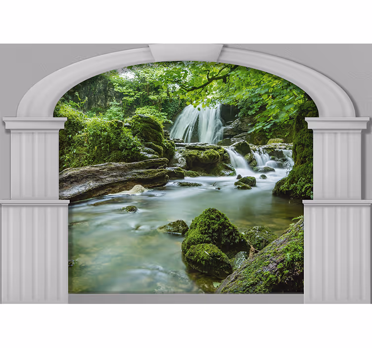 Fotobehang natuur zachte waterval scène - TenStickers
