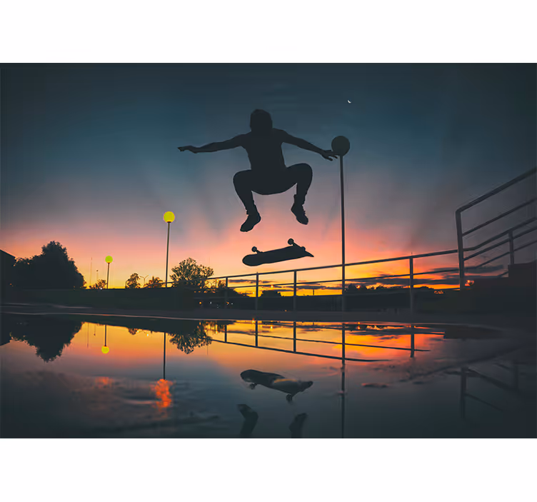 Schaatser in beweging fotobehang muziek - TenStickers