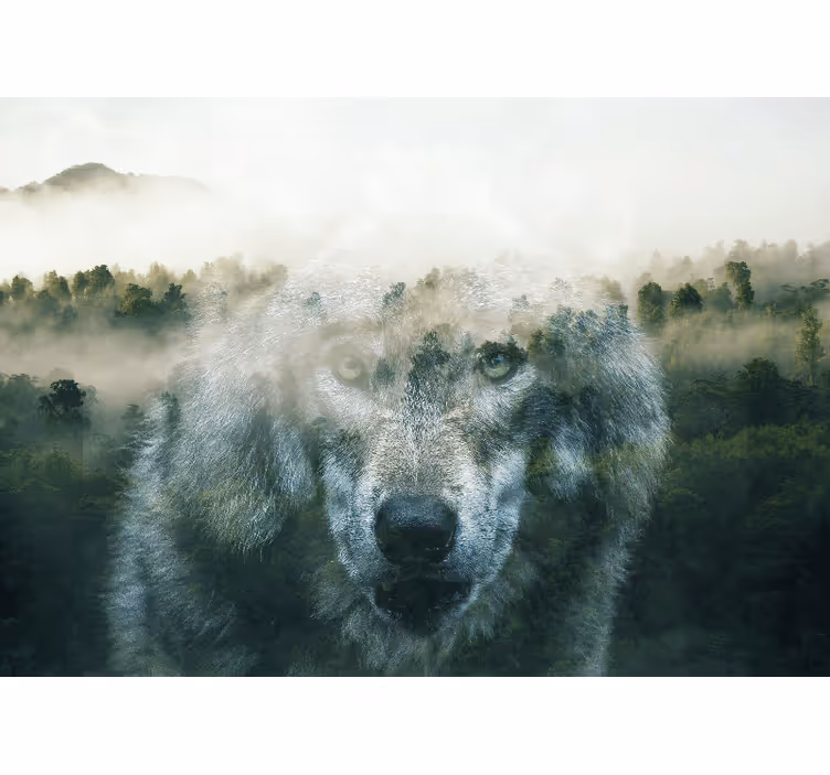 Foto behang dieren koninklijke wolf portret - TenStickers
