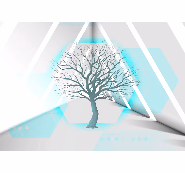 Geometrisch boomontwerp foto behang bomen - TenStickers