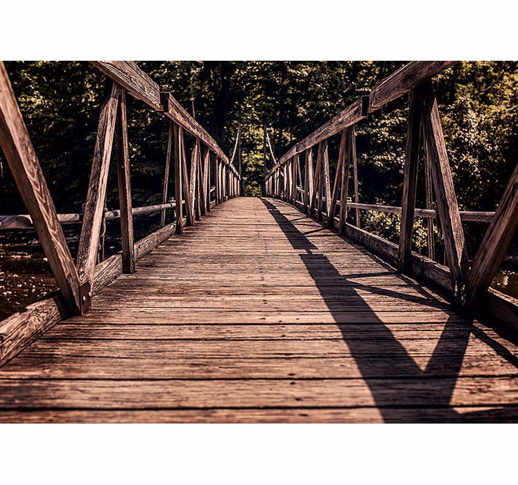 Fototapet landschap houten brug pad - TenStickers