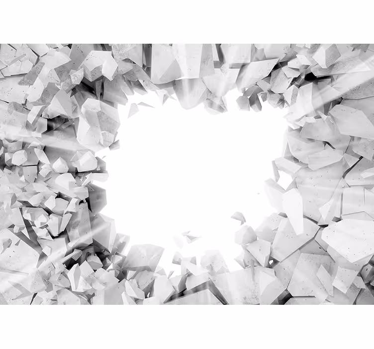Gebroken beton textuur fotobehang 3d - TenStickers