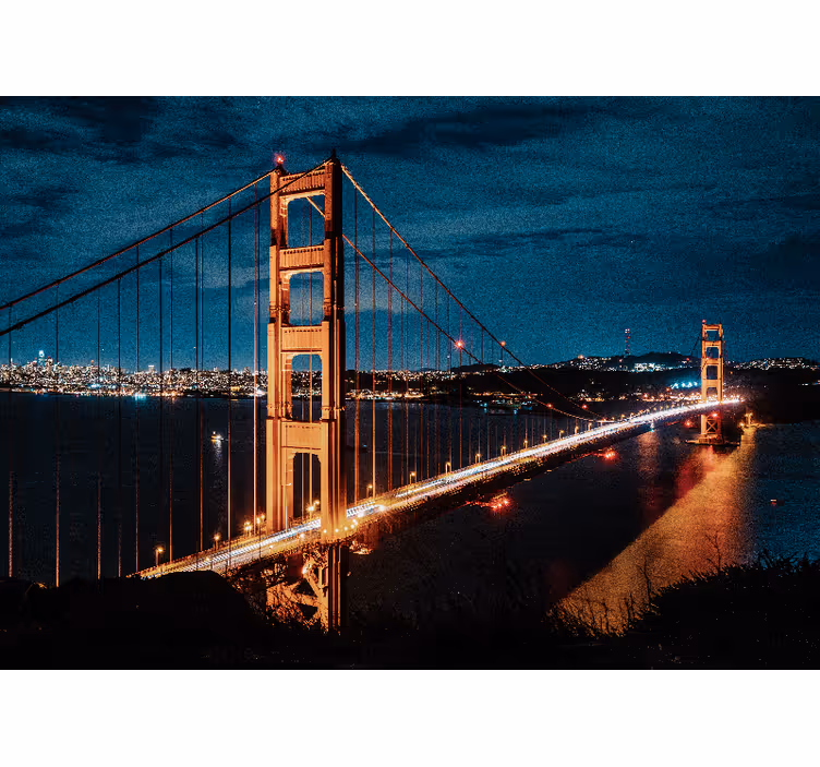 Fotobehang stad golden gate bridge nacht - TenStickers