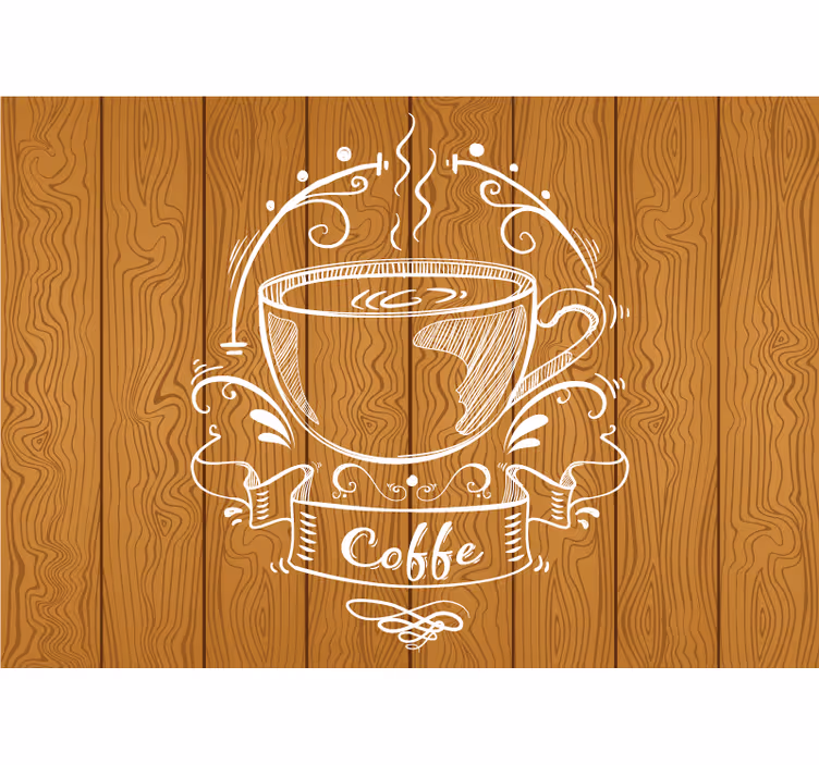Fotobehang tekst koffiemok ontwerp - TenStickers